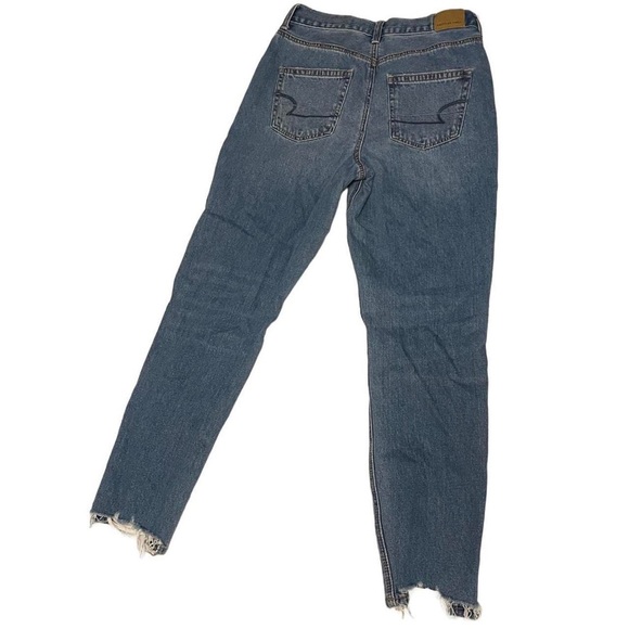 american eagle knee and hem ripped blue jeans - Picture 2 of 3